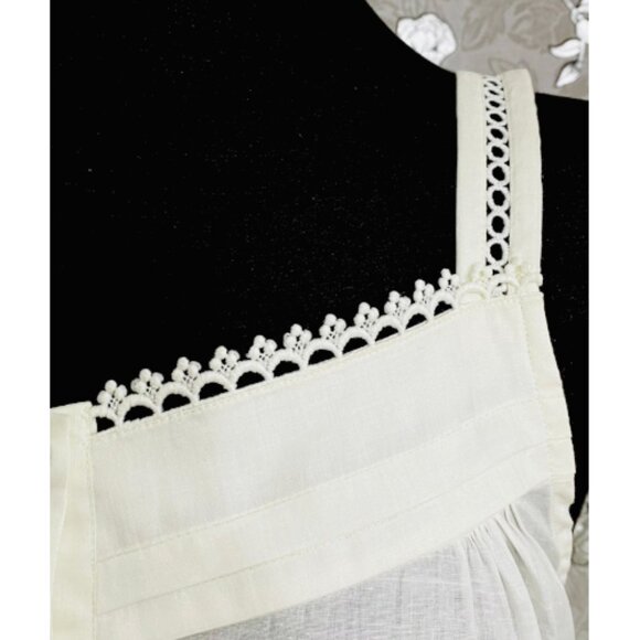Victorian Cotton Nightgown – Strappy Sleeveless SoieRose SR-1180 – Vintage - Picture 5 of 7